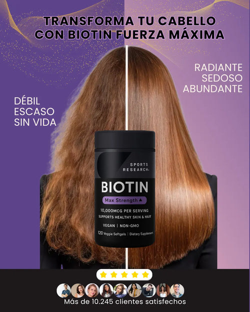 Biotina Fuerza máxima, 10.000 mcg  120 softgels